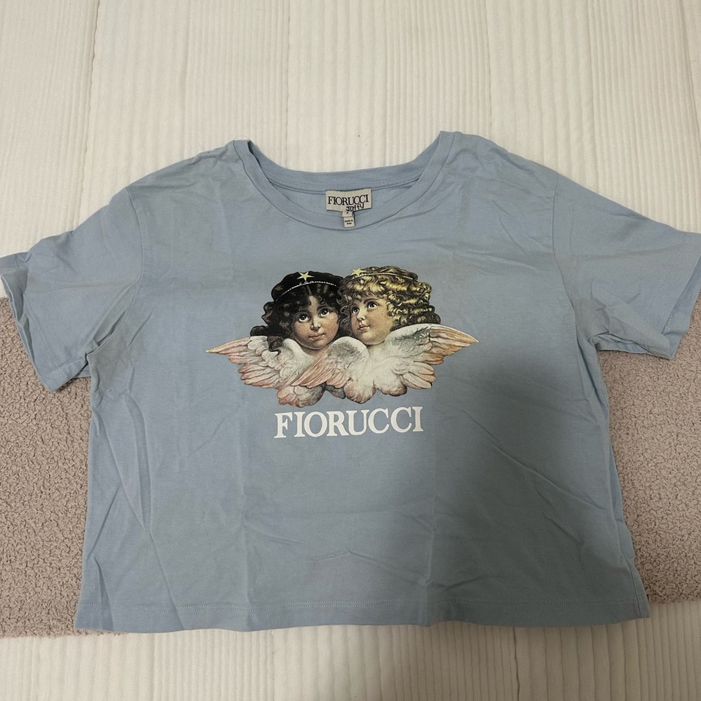 Blue Fiorucci Logo T shirt